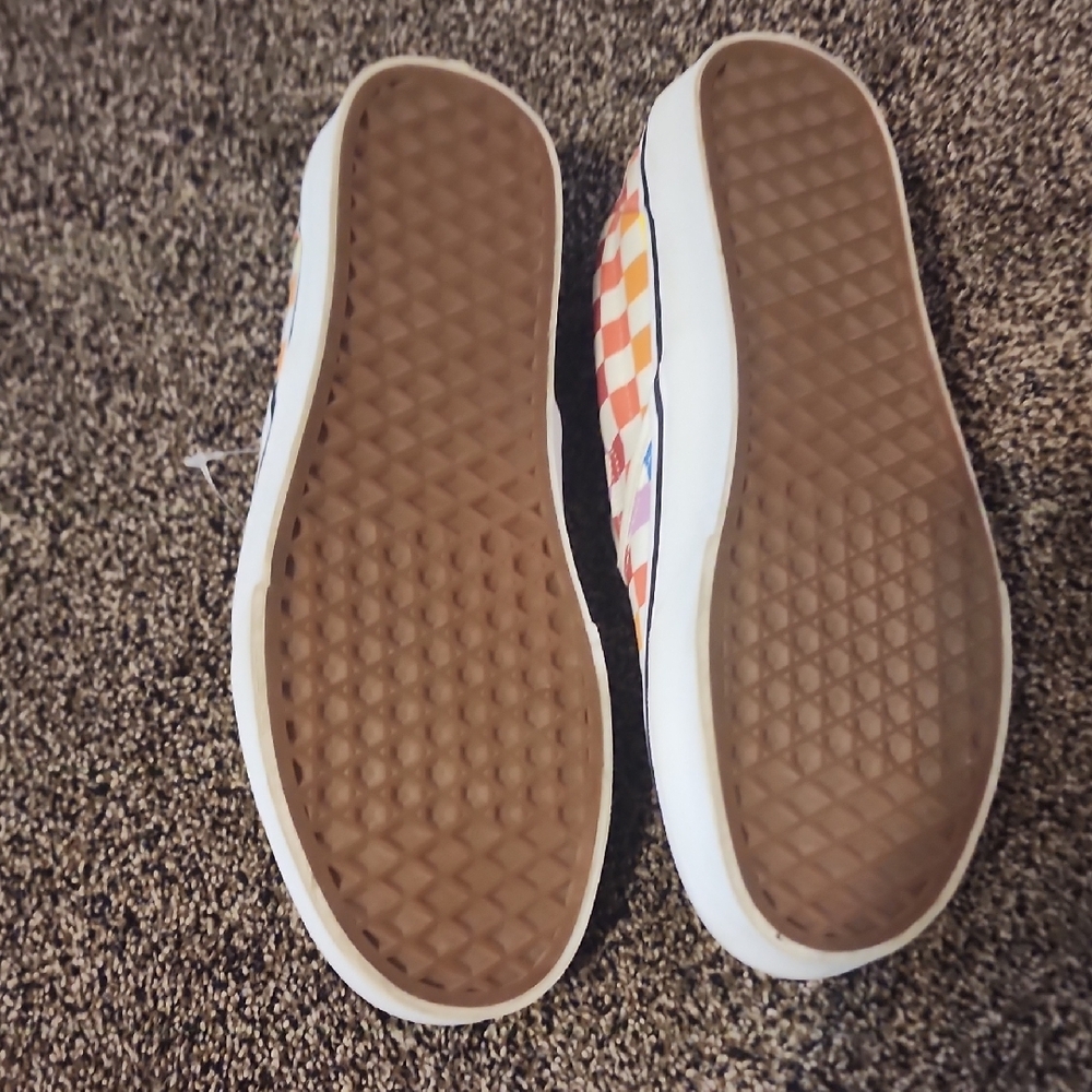 Vans Multicolor Checkered  Slip-Ons, Size 10 - Picture 3 of 6
